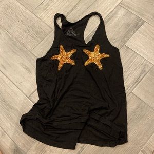 Sequin Starfish Razorback Tank Top 🧜🏻‍♀️🐬💗